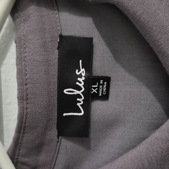 Lulu's Charcoal Button-Front Mini Dress - Picture 3 of 3